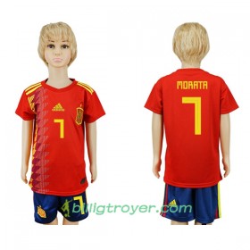 Billige Fotballdrakter Spania Morata 7 Barn VM 2018 Hjemmedraktsett